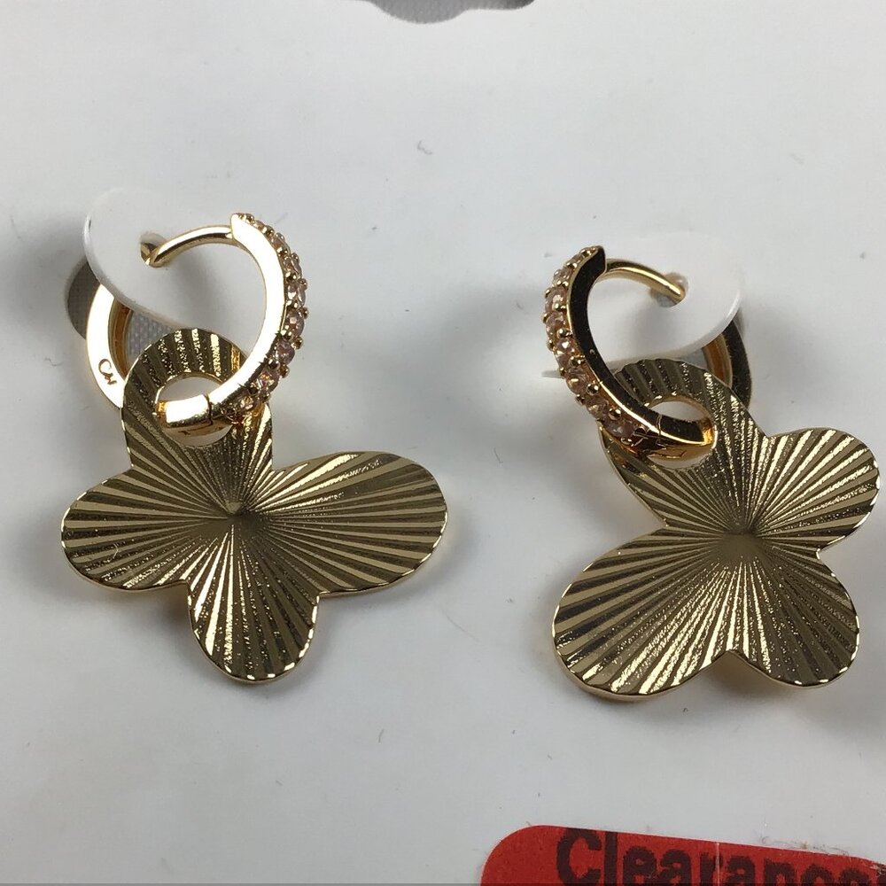 Mia & Amelia 18k Gold Over Brass Butterfly Earrings